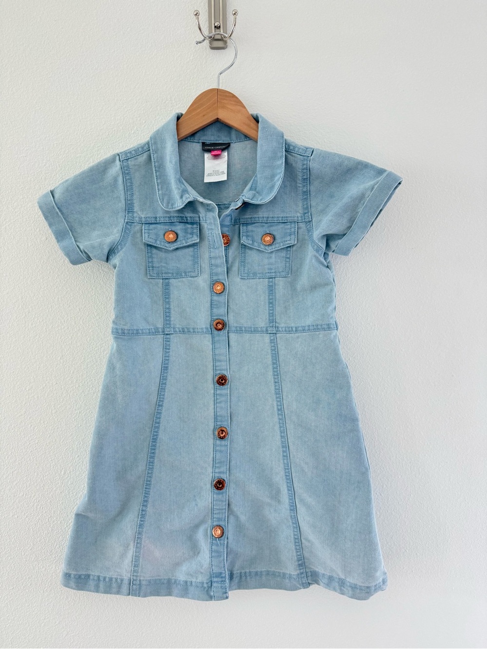Vince Camuto Light Blue Denim Button-Down Kids Dress